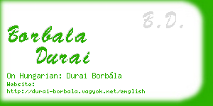 borbala durai business card